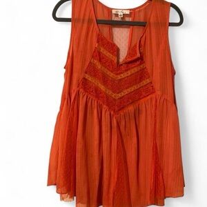 Ara Vibrant Orange Sleeveless Blouse